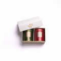 Prezenter świąteczny Dammann JOYEUX, dwie puszki świątecznej herbaty. Czarna herbata aromatyzowana i zielona herbata aromatyzowana
